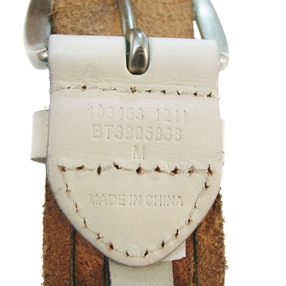 FOSSIL Tri-Color Silver Gold Metallic Braided Leather Belt Women's M (33"-37") - Picture 4 of 5